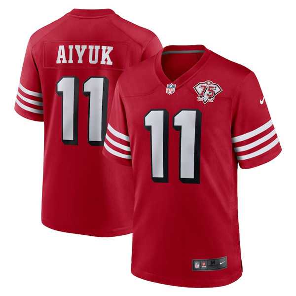 Men & Women & Youth San Francisco 49ers #11 Brandon Aiyuk 2021 Scarlet 75th Anniversary Alternate Game Jersey->san francisco 49ers->NFL Jersey